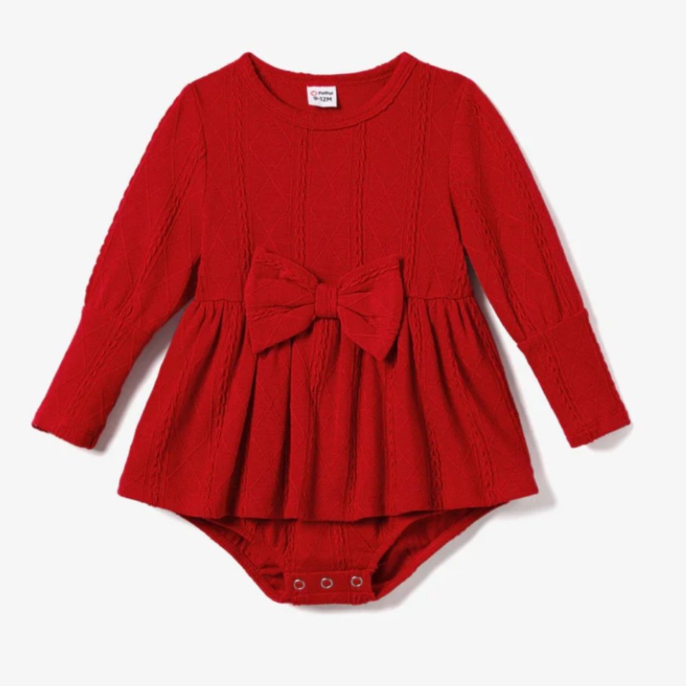 Baby Red Puff Sleeve Romper